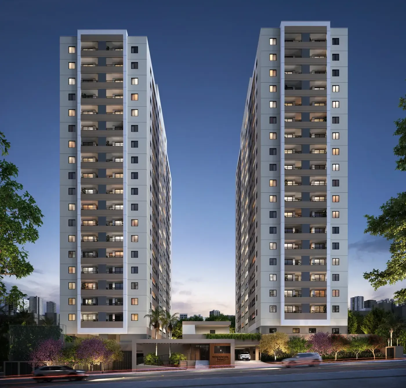 Fachada do Residencial Marô by BP8 em Guarulhos, apartamentos Minha Casa Minha Vida em Itapegica