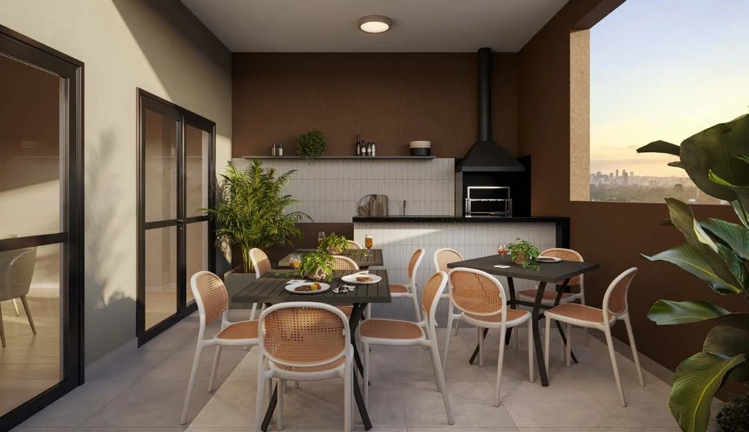 Churrasqueira e espaço gourmet do condomínio Residencial Marô em Guarulhos
